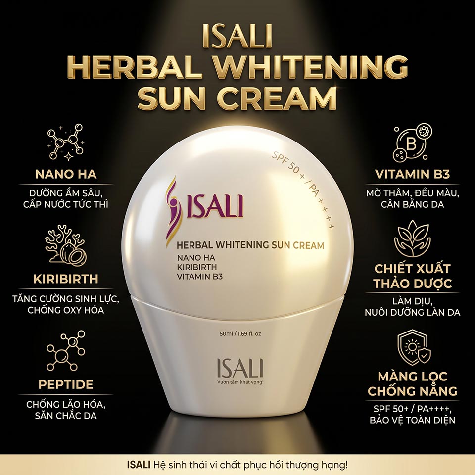 Kem Chống Nắng Thảo Dược Sáng Da ISALI SPF50+/PA+++ Kem Chống Nắng Thảo Dược Sáng Da ISALI 06