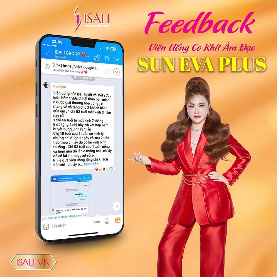 Feedback khách hàng Viên uống co khít Sun Eva Plus 7