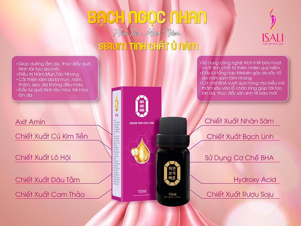 Serum Tinh Chất Ủ Nám Bạch Ngọc Nhan ISALI Serum Tinh Chất Ủ Nám Bạch Ngọc Nhan ISALI