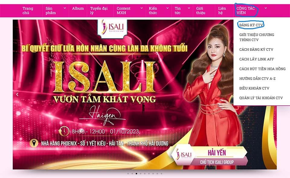 cách đăng ký cộng tác viên cùng ISALI