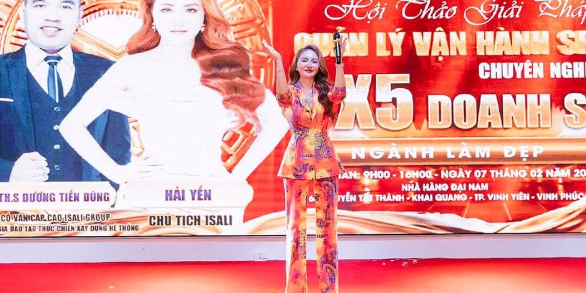 Chủ tịch Hải Yến tại sự kiện X5 doanh số cho làm đẹp ISALI